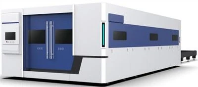 Tableau d'échange de coupeur de laser de fibre de tôle de commande numérique par ordinateur de découpeuse du laser 6Kw avec la couverture